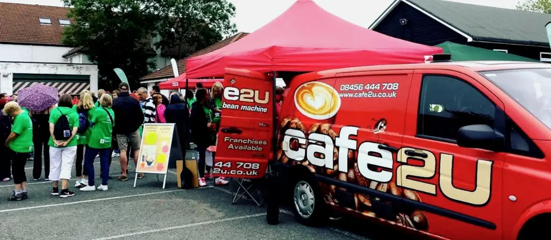 Cafe2U Franchise mobile coffee van at a community event