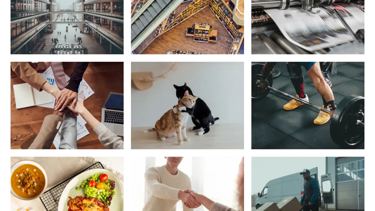 Visual collage of sectors within the franchise industry including retail, pets, food, fitness, and logistics