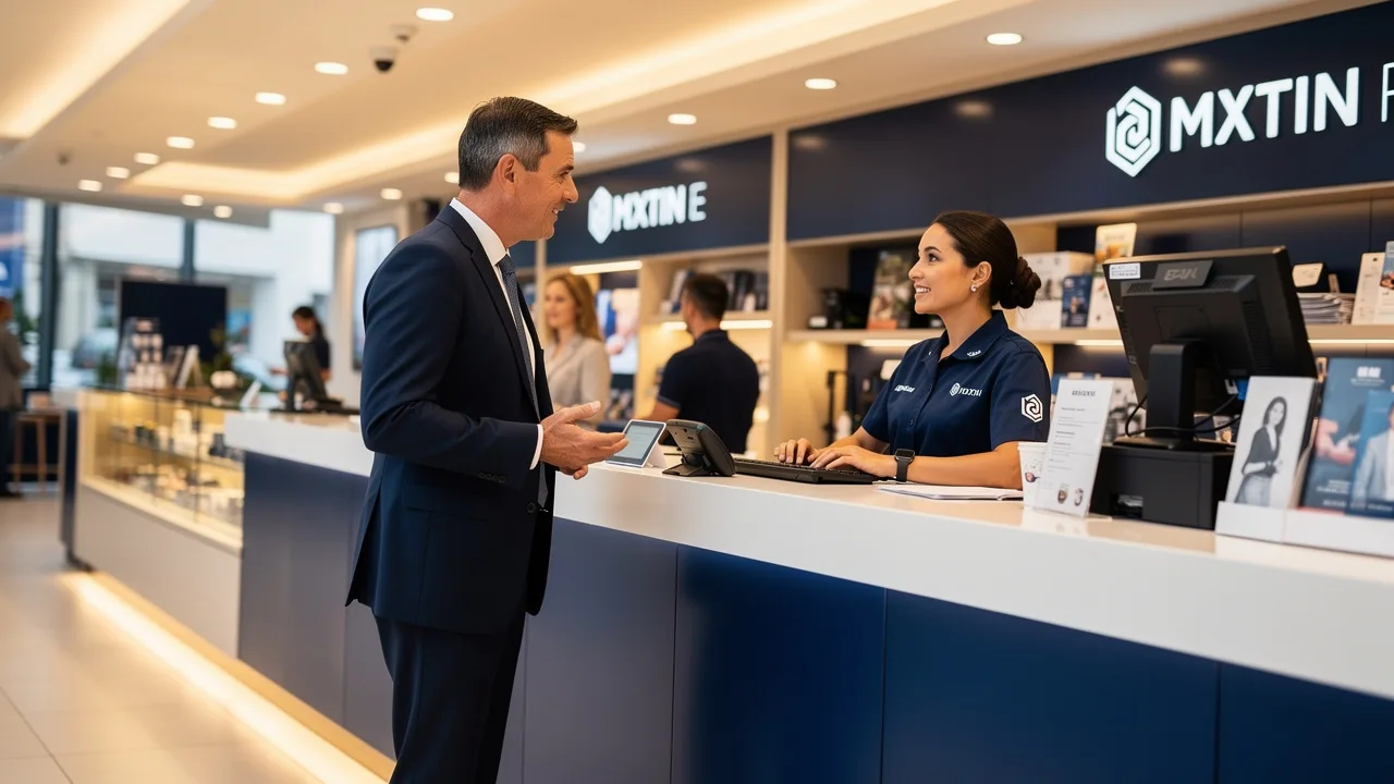Franchisee managing daily operations inside a branded UK franchise outlet
